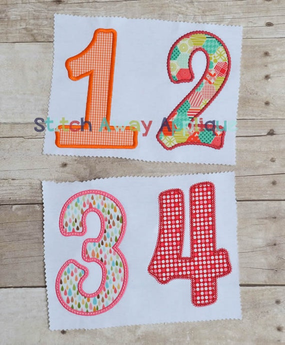 Party Numbers Applique Number Set Machine Applique Design