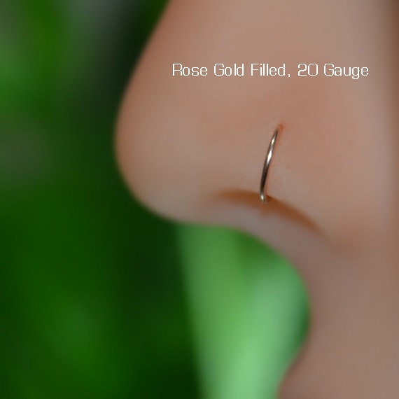 Tragus Earring - Gold Nose Hoop - Helix Earring - Rook Earring - Septum Ring - Tragus Jewelry 20g - Cartilage Piercing - Conch Piercing