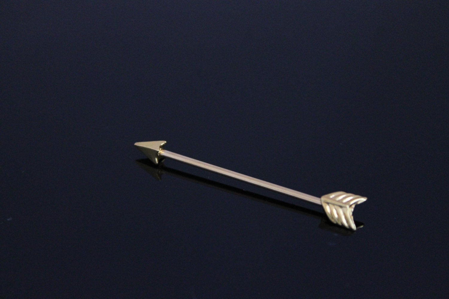 Arrow Industrial Barbell Gold Body Piercings Upper by BodyKandie