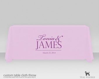 Personalized Wedding Table Cloth Throw With Free Wedding Logo Perfect for Your Bride Groom Table Or Court Of Honor Table