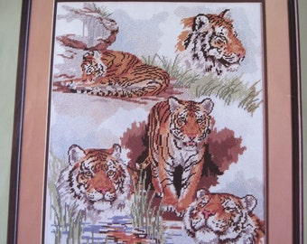 Needlepoint Kit - Tiger Collage - Candamar Designs #30579 - 14" x 18"