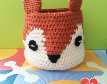Crochet Fox Basket Crochet Fox Basket