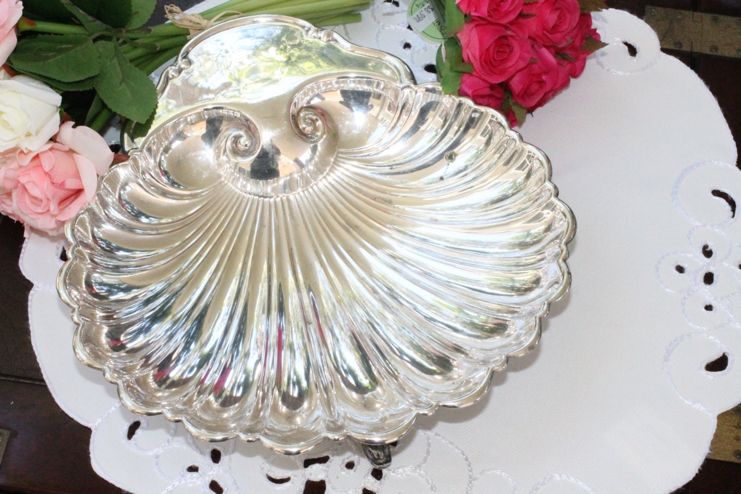 Silverplate Shell Serving Platter or Bowl with Dolphin Feet – Crescent ...