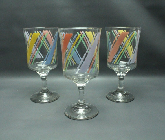 vintage 1980 wine glass