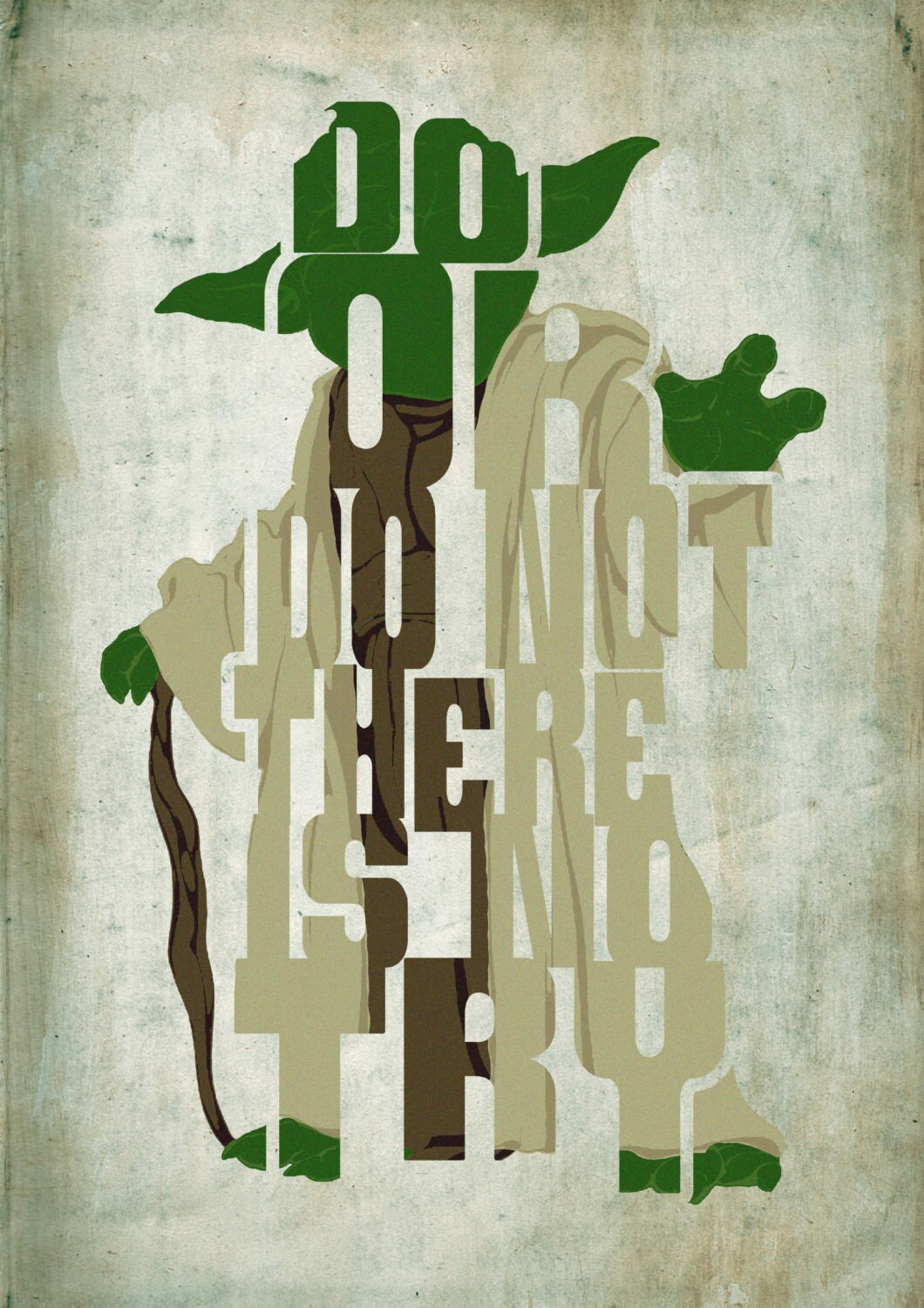 Yoda Star Wars Poster Minimalist Typography Poster Movie