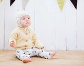 Wool sweater for children, merino wool / Yellow hand knitted cardigan for baby - boy - toddler - kids/ Children sweater, top, jacket