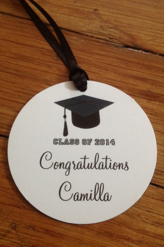 items similar to 25 tags graduation favor tag with ribbon