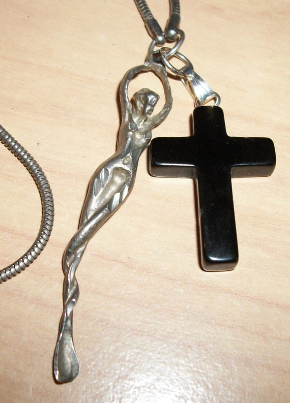 Upcycled Naked LADY SNUFF COKE Spoon Necklace / Pendant with