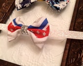 SALE!! Red, White, and Blue Headband Set- Baby Headband, Hair Clip, Sister Set, Memorial Day, 4th of July, Baby Clip, Baby Shower Gift