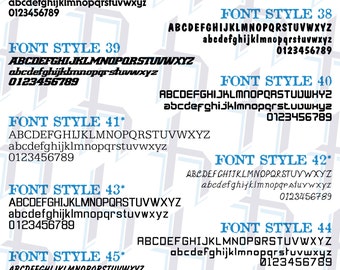 Custom Vinyl Lettering Font Styles 37-72 PRICED PER LETTER (1 Color)