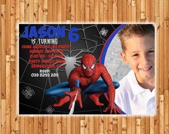 Personalized Spiderman Invitations With Photo 5