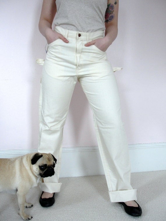 womens white painters pants