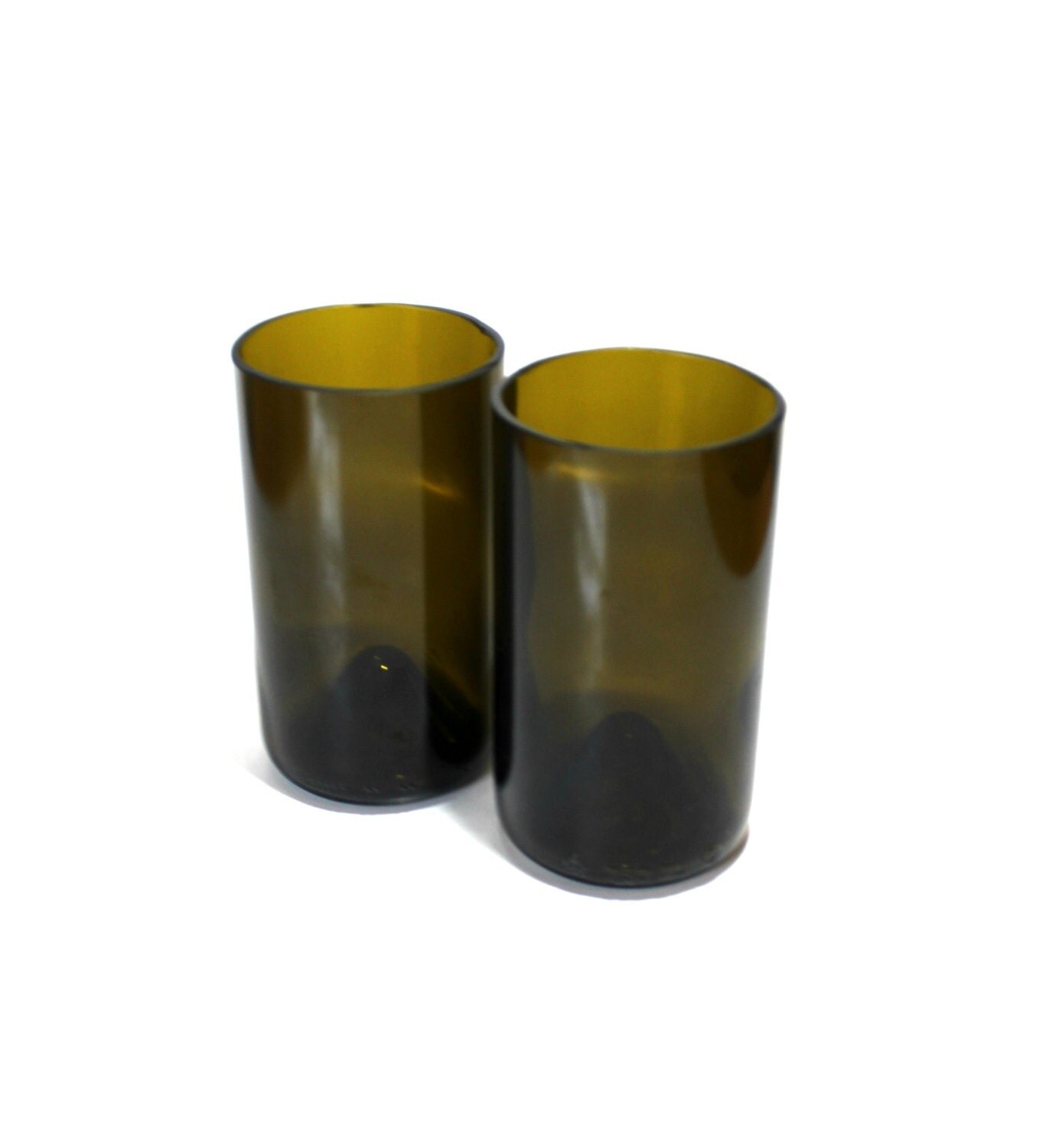 Recycled Wine Bottle Bottom Drinking Glasses Tumblers Set of