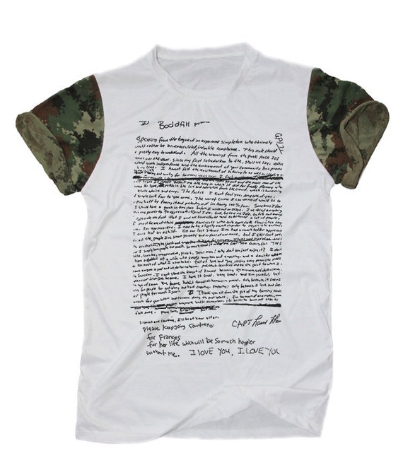 90s Kurt Cobain Suicide note tee カートコバーン+borbonrodriguez.com