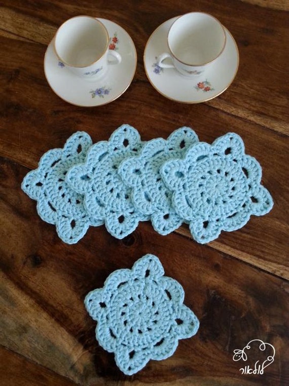 Set of 5 Crochet Coasters by Lulaor on Etsy