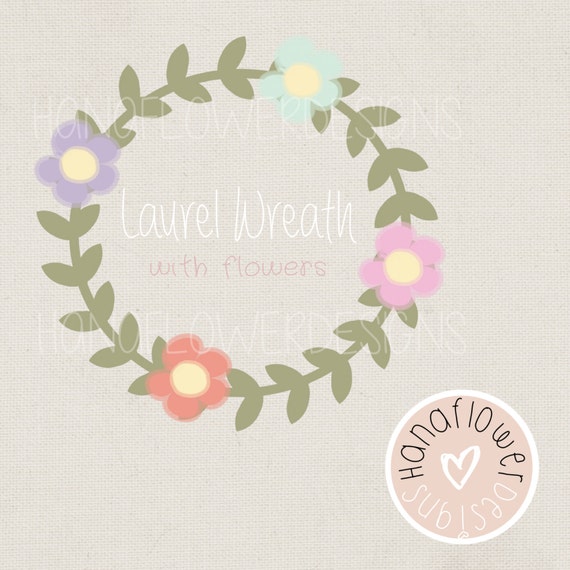 Laurel Wreath with Flowers, Digital Frame