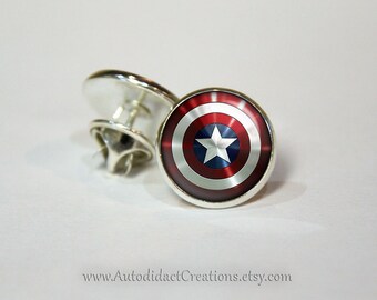 Captain America Shield Lapel Pin, The Avengers Jewelry, Captain America ...