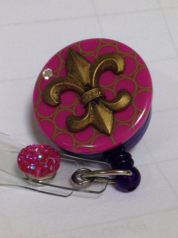 Fleur De Lis Nurse Badge Reel Nursing By GumpsArtBadgeReels