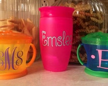 Personalized Sippy Cup / Snack Cup VINYL ONLY