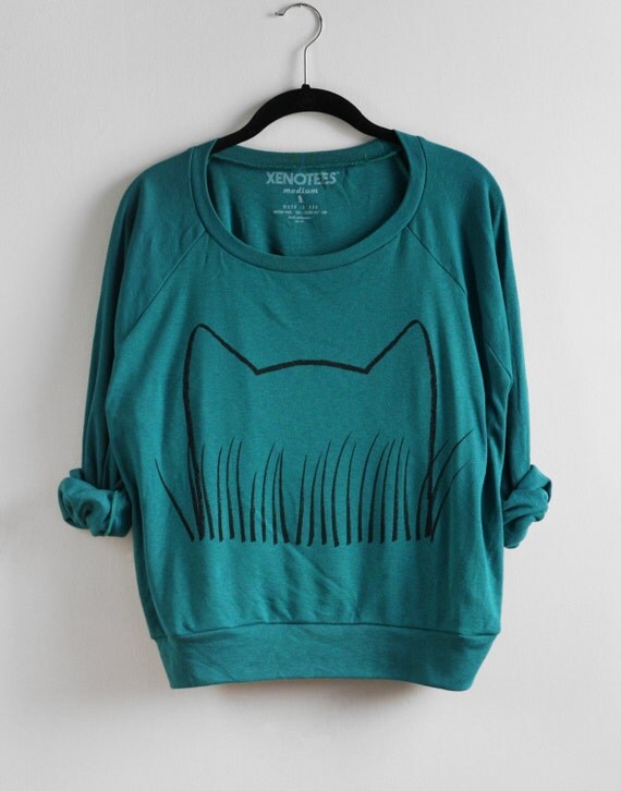 Women's sweater Cat Sweater / Women's Cat Sweatshirt by Xenotees