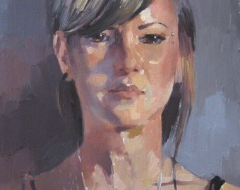 Art Portrait Painting "Sadie" original oil by Oregon artist Sarah Sedwick 14x11in