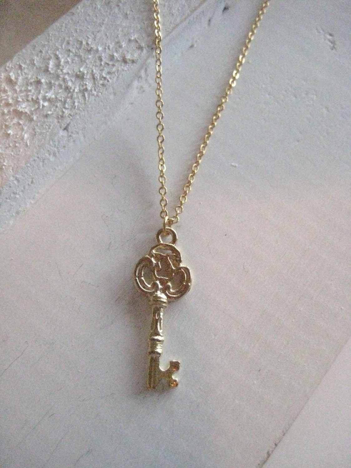 Gold Key Necklace golden key small gold key key to my