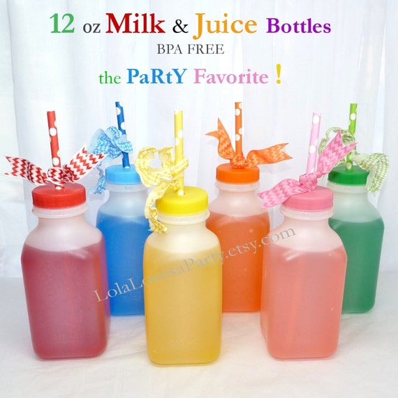 School Cafeteria MiLk & Juice BoTTles set of 10 12 oz