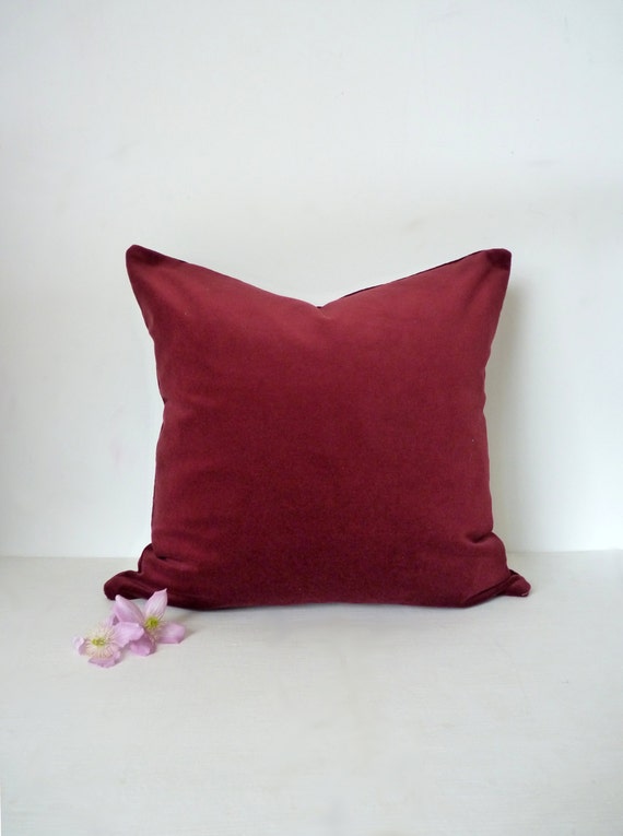 burgundy velvet pillow case // red wine velvet by LiveLoveSmile