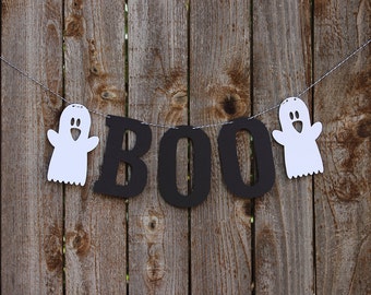 Halloween Banner, Halloween Bunting, Halloween Garland, Boo Banner, Letter Banner, Halloween Decor, Ghost Banner, Mantle Decor Decoration
