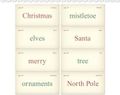 Digital Christmas vintage vocabulary flash cards / 3" by 6" and 2" by 4"/ downloadable / printable Il_170x135