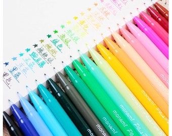 Set of 24 Color Korean Cute Stationery DIY Painting Drawing Watercolor Marker Pen Brush for Text Liner, Scrapbook (PEN01)