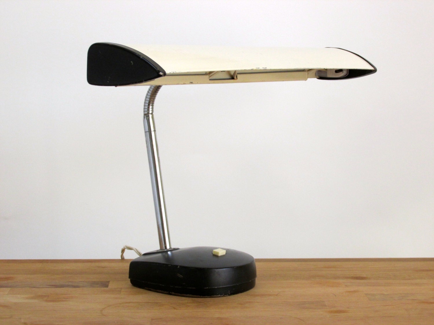 Vintage Metal Hamilton Industries MCM BlackandWhite Desk Lamp with