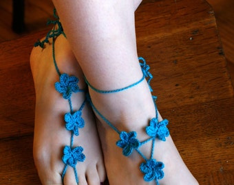 Crochet Foot Jewelry Pattern, Baref oot Pattern, Foot Thong Pattern ...