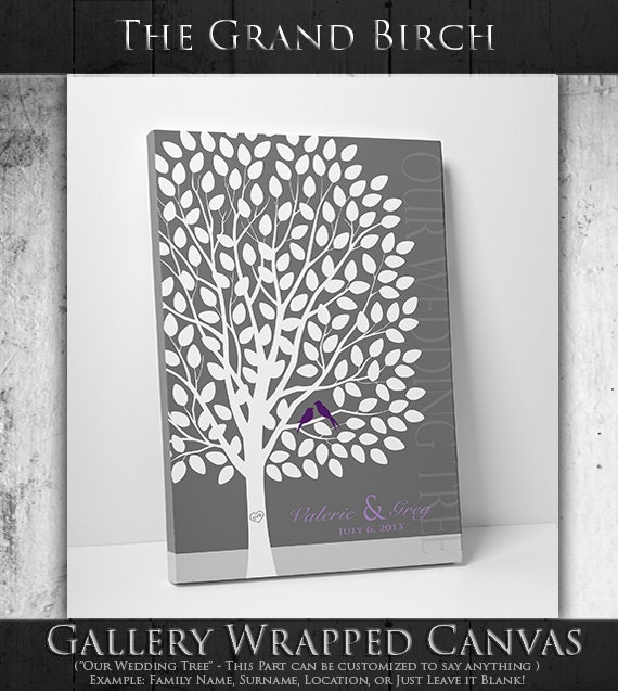 Custom Wedding Guest Book Tree - Unique Wedding Guest Book Poster - 100-300 Signatures - Canvas or Print - 24x36 Inches by WeddingTreePrints