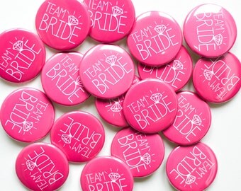 Hen Party Badges Pink - Team Bride Badges / Hen Night / Hen Do / Bachelorette Badges