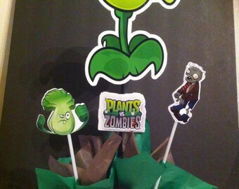 PLants vs Zombies Centerpieces, PlantsvsZombies Birthday Party ...