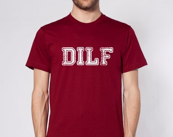 DILF Funny Men's T-Shirt – Regular Fit, Short Sleeve, Cotton Blend, Made In UK