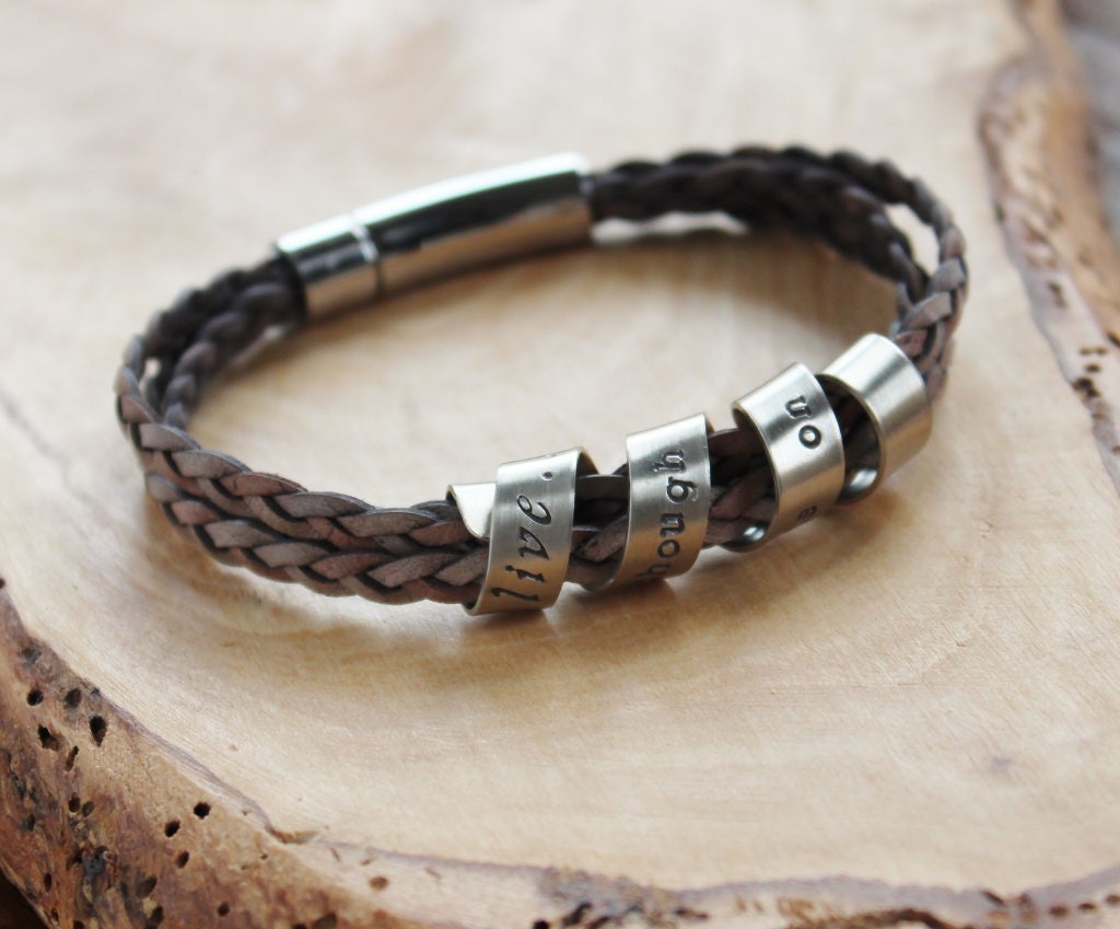 Personalized Bracelet Secret Message Bracelet Leather And