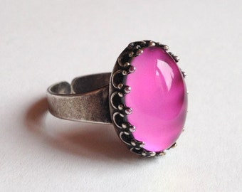 Mood Ring Brass - 18x13 mm - High Quality - adjustable - new