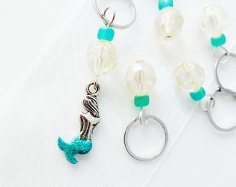 Little Mermaid - Fairy Tale Series - Five Handmade Stitch Markers - Fits 5.0mm (8 US) To 10.0mm (15 US) - Limited Edition