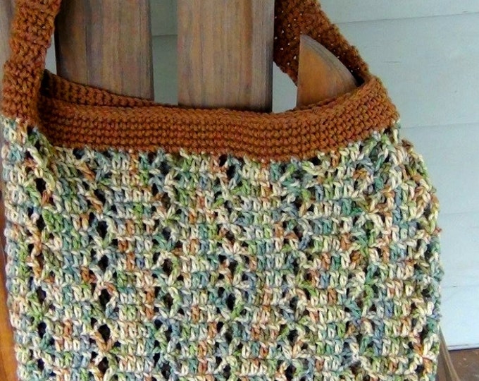 Tote Bag - Market Bag - Shoulder Tote - Beach Bag and Totes - Crochet Market Bag - Reuseable Eco Grocery Bag