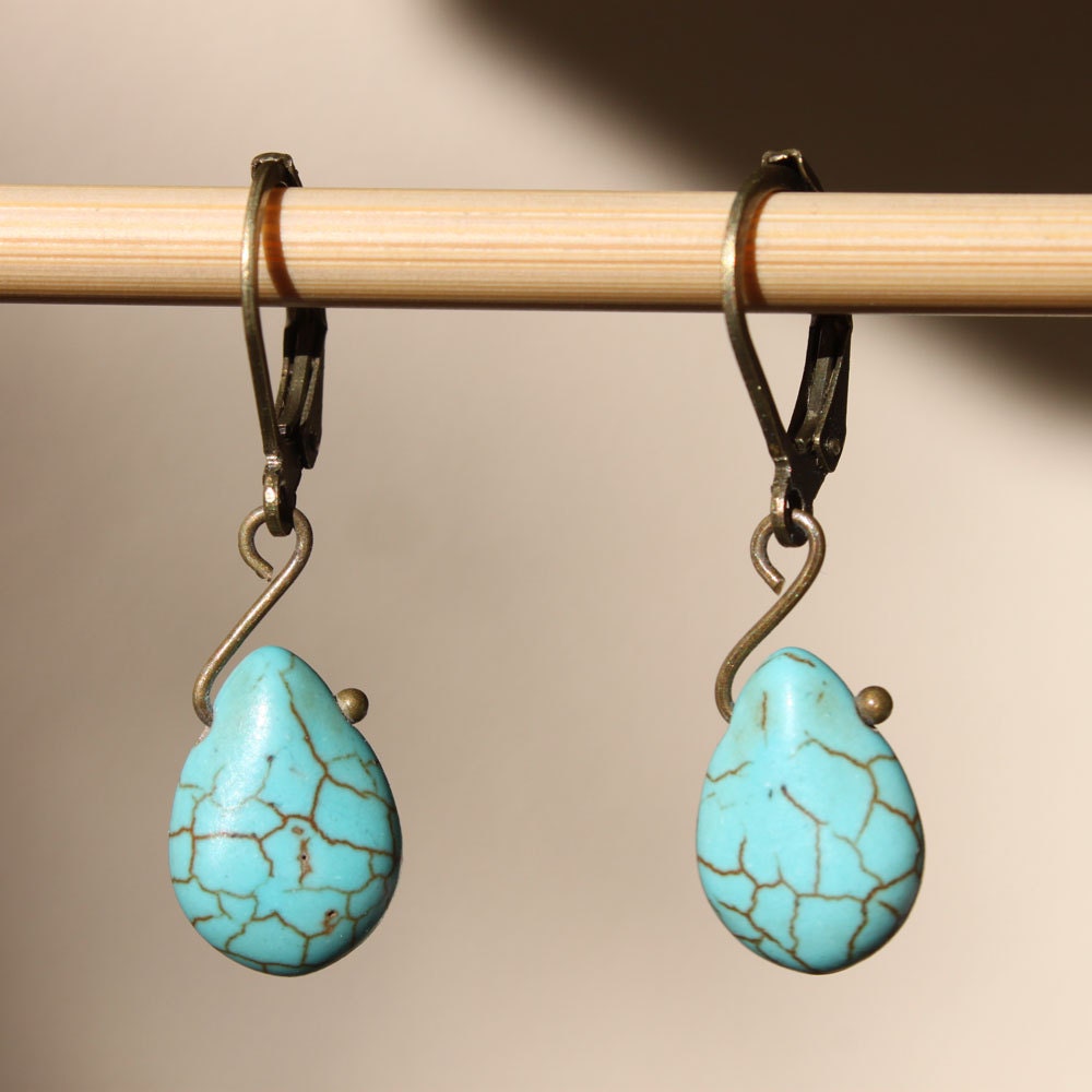 Turquoise Earrings Drop Earrings Dangle Earrings By Ntikartjewelry