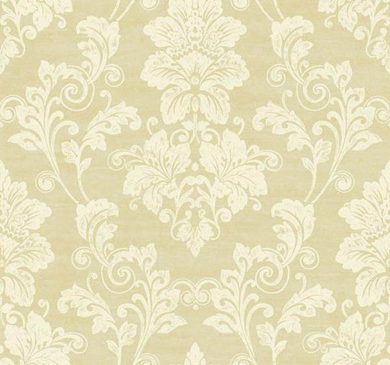 Elegant Cream & Gold Damask Wallpaper PS3802 Sold by the