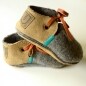 Modern Jake wool and leather baby and toddler shoes with non-slip suede sole