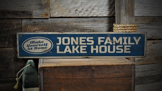 custom Wooden  Made Vintage Family  Hand Lake Rustic  Sign Custom  rustic House house  signs