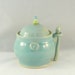 Ceramic sugar bowl with spoon / great for salt, spices, jam, chutney / home decor / hostess gift - blue lidded storage jar - small canister