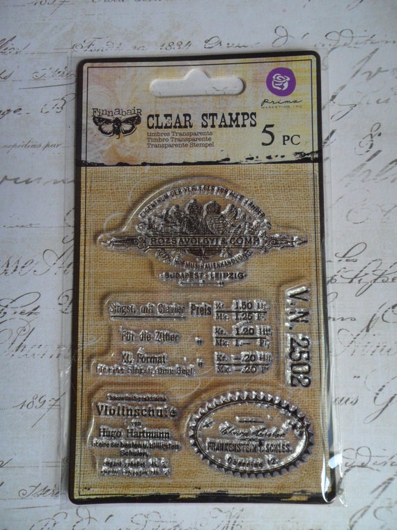 Prima Clear Cling Stamps Finnabair Collection Vintage