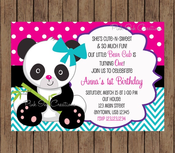 Panda Birthday Invitation Templates Free 9