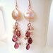 rose gold rhodolite garnet morganite peachy pink coin pearl dangles - MOVING SALE! 10% off any ready-made items; enter coupon code TAKE10OFF
