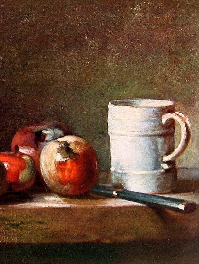 Still Life Apples Pears and White Mug by Chardin Fine Art